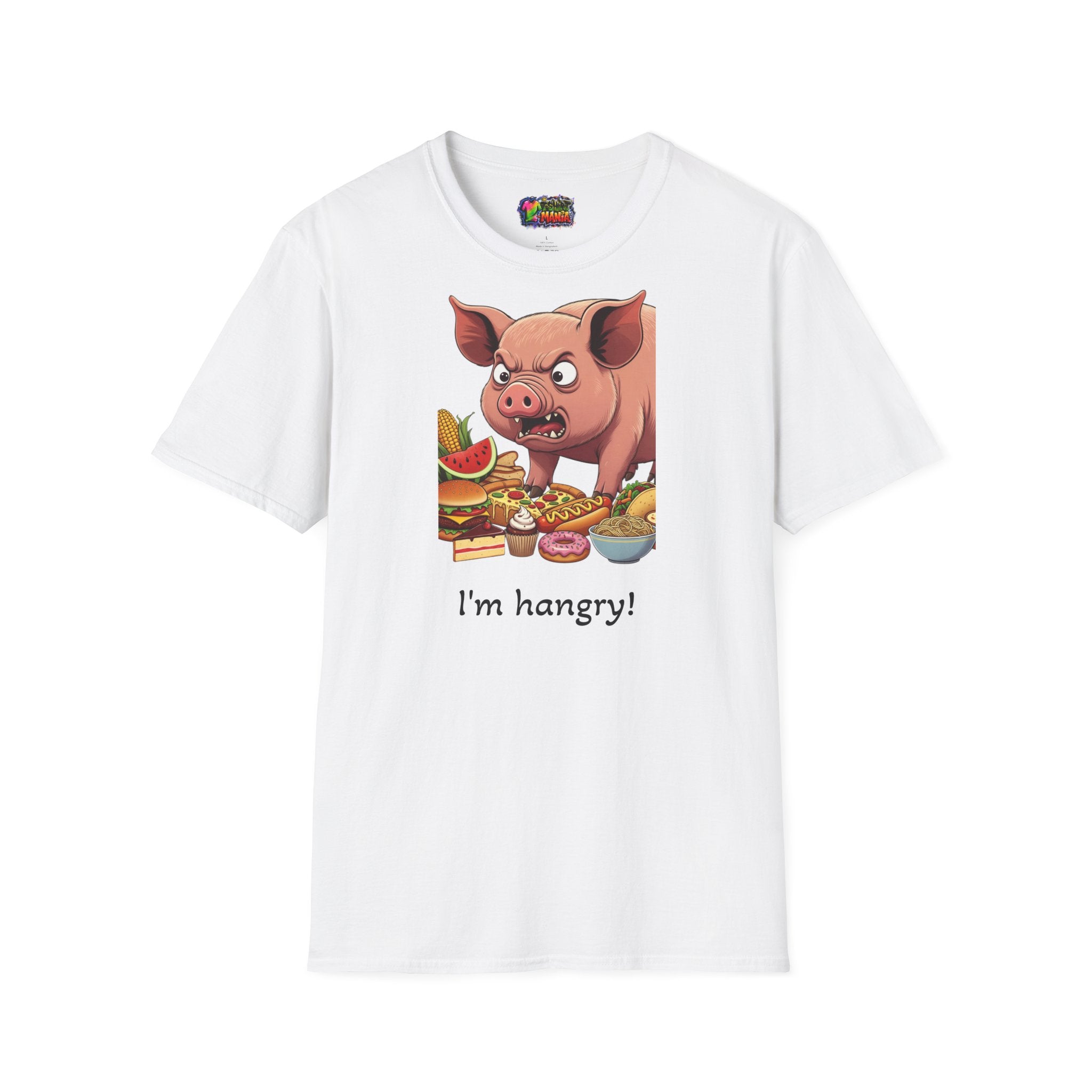 I'm Hangry! Pig Cartoon T-Shirt - Funny Foodie Animal Tee