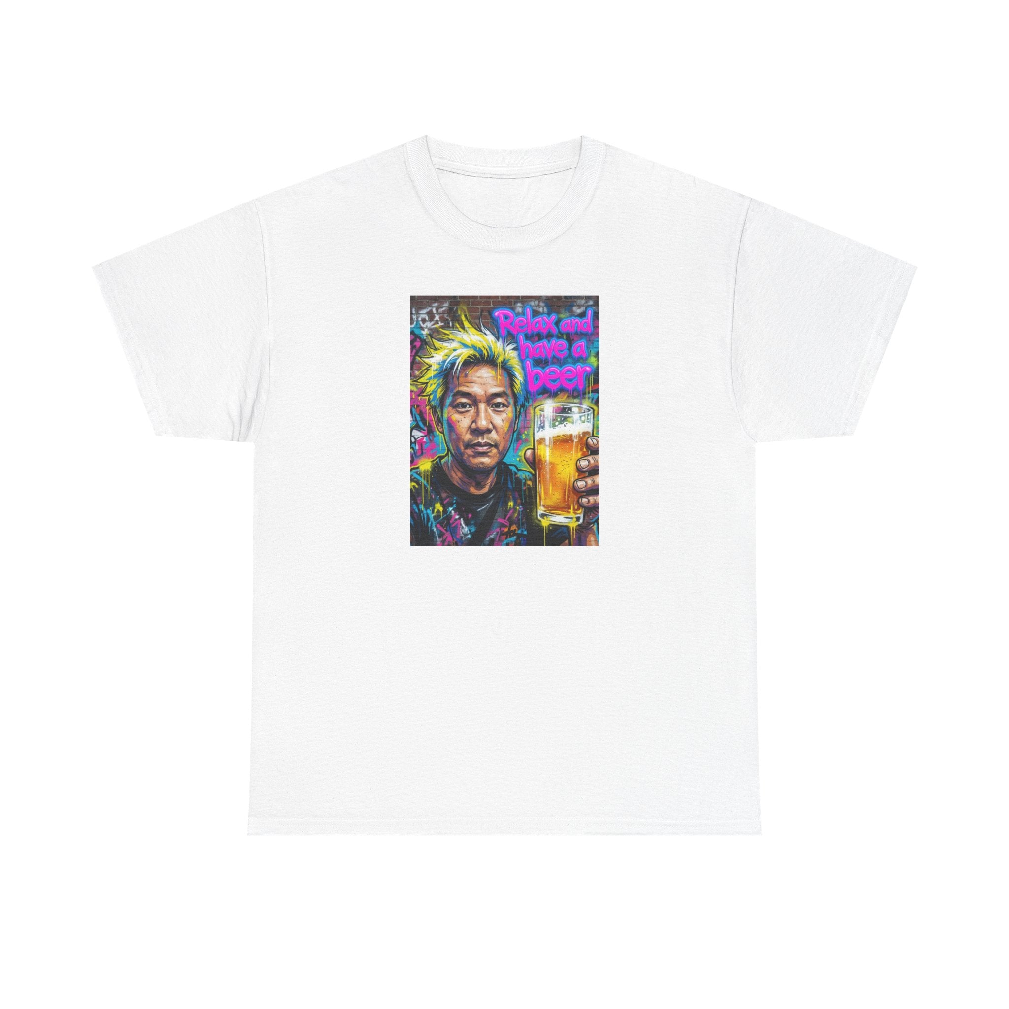 Colorful Portrait Tee — "Where's My Beer?" Graphic T-Shirt