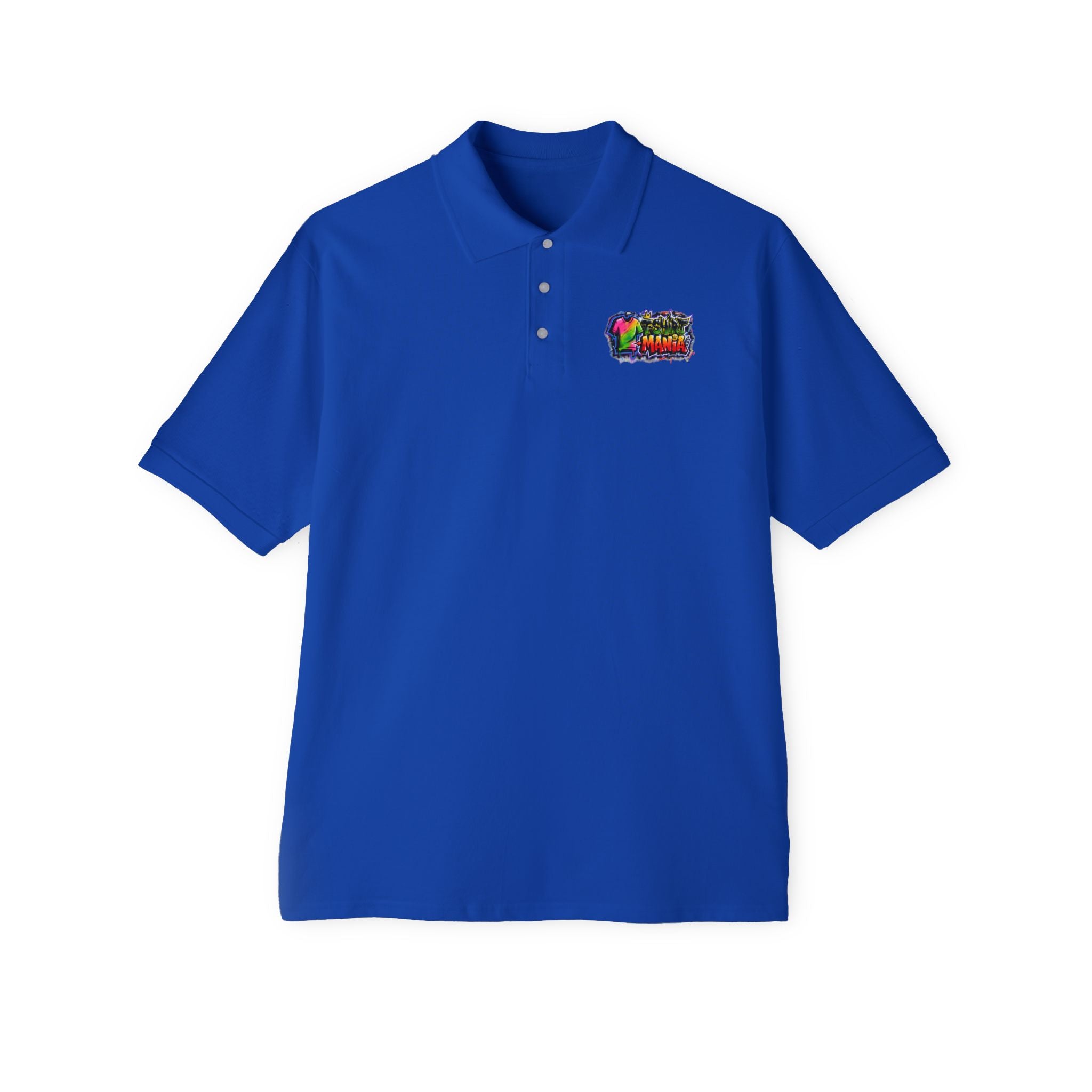Men's Polo — Colorful Graffiti 'MANIA' Logo Performance Shirt