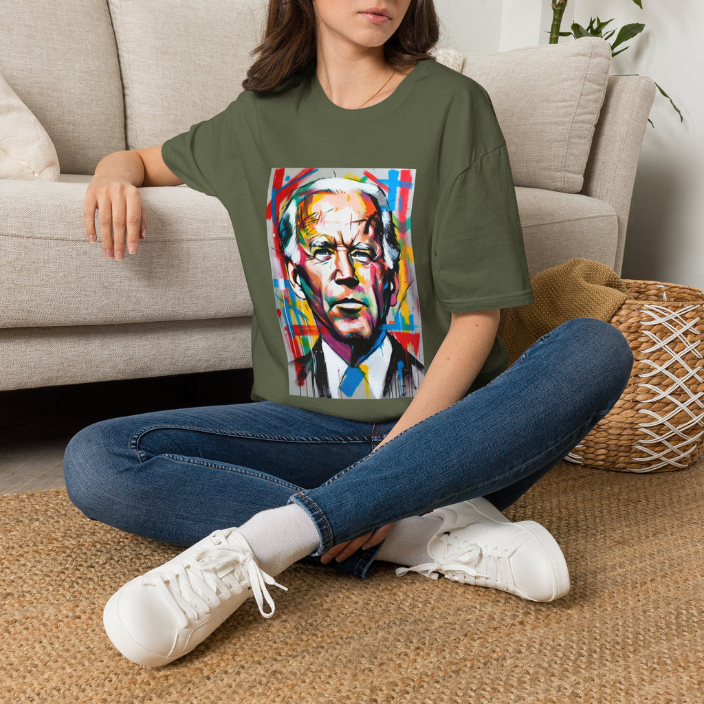 Artsy Biden Portrait T‑Shirt — Colorful Pop Art President Tee