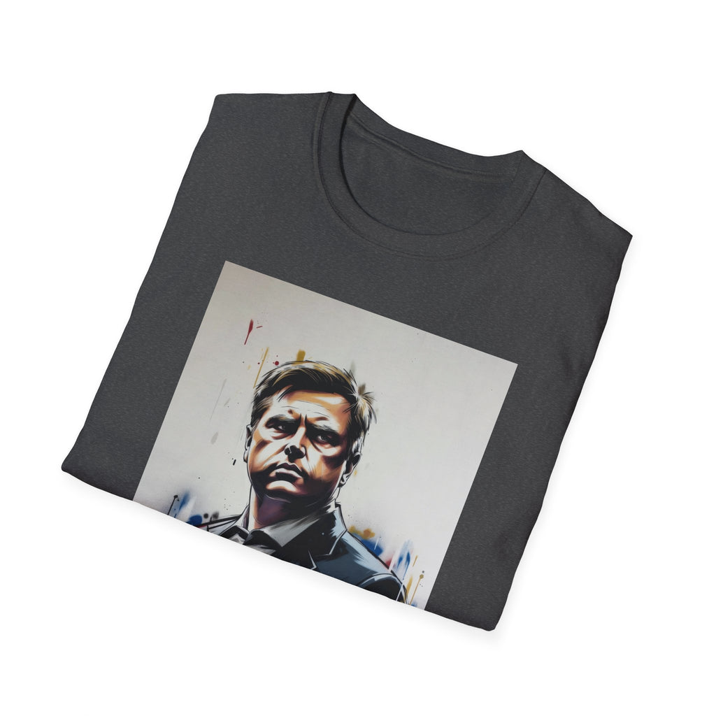 Portrait Artsy JD T-Shirt — Stylized Gentleman's Painted Face Graphic Tee