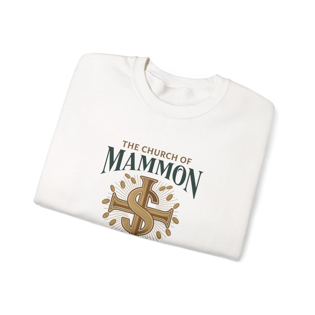 Crewneck Sweatshirt – "The Church of Mammon" Graphic Pullover
