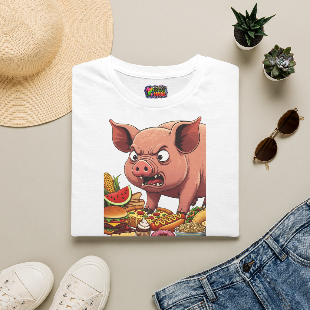 I'm Hangry! Pig Cartoon T-Shirt - Funny Foodie Animal Tee
