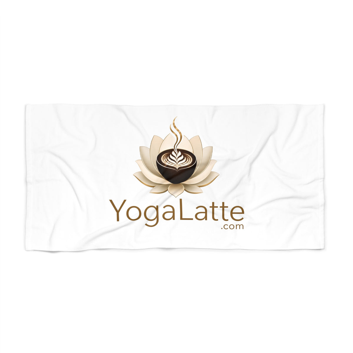 Beach Towel — YogaLatte Logo Beach Towel (Lotus Coffee Design)