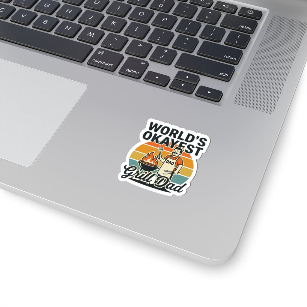World's Okayest Grill Dad Sticker | Father's Day, Retro Outdoorsy