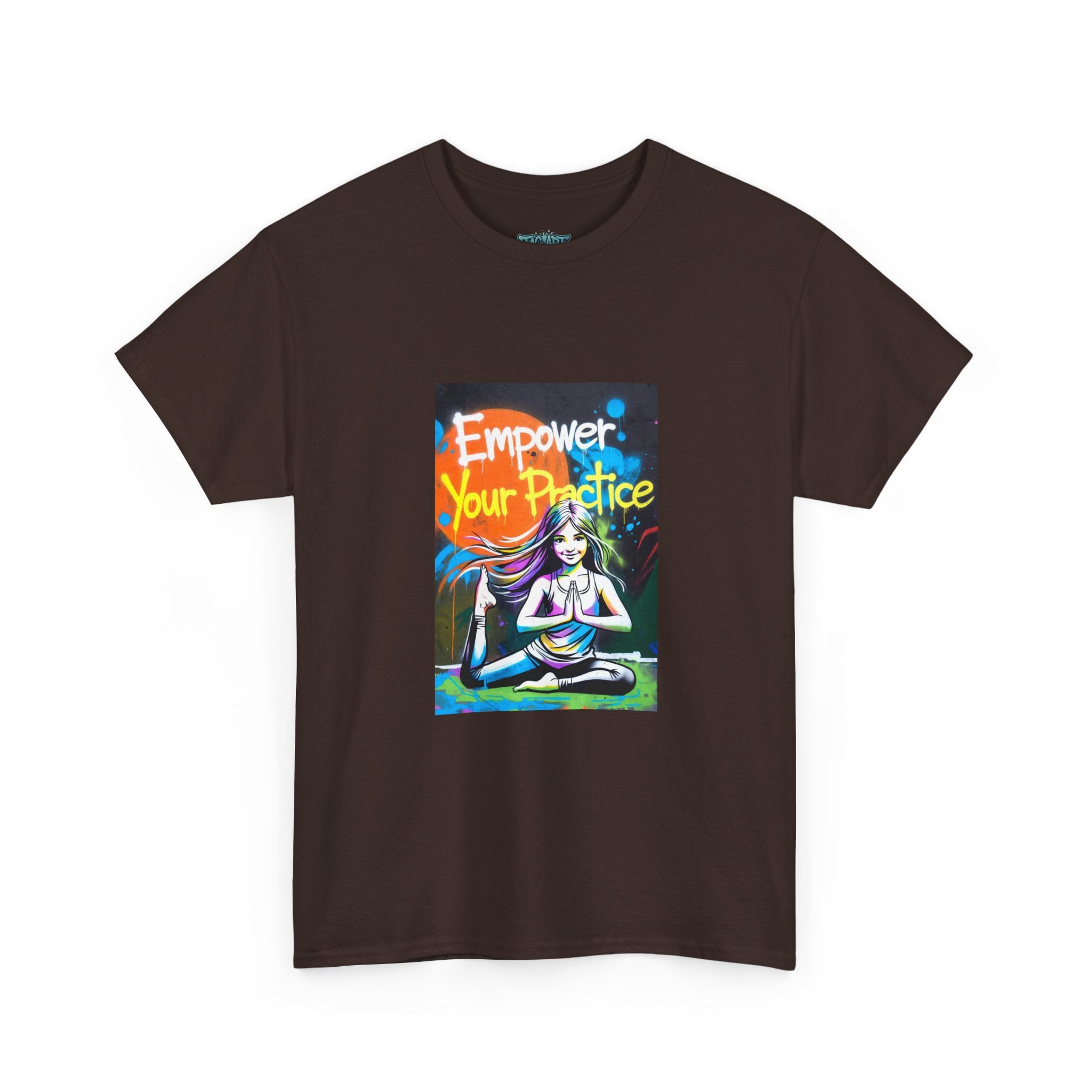 Empower Your Practice yoga pose illustration T-Shirt | meditation graphic tee