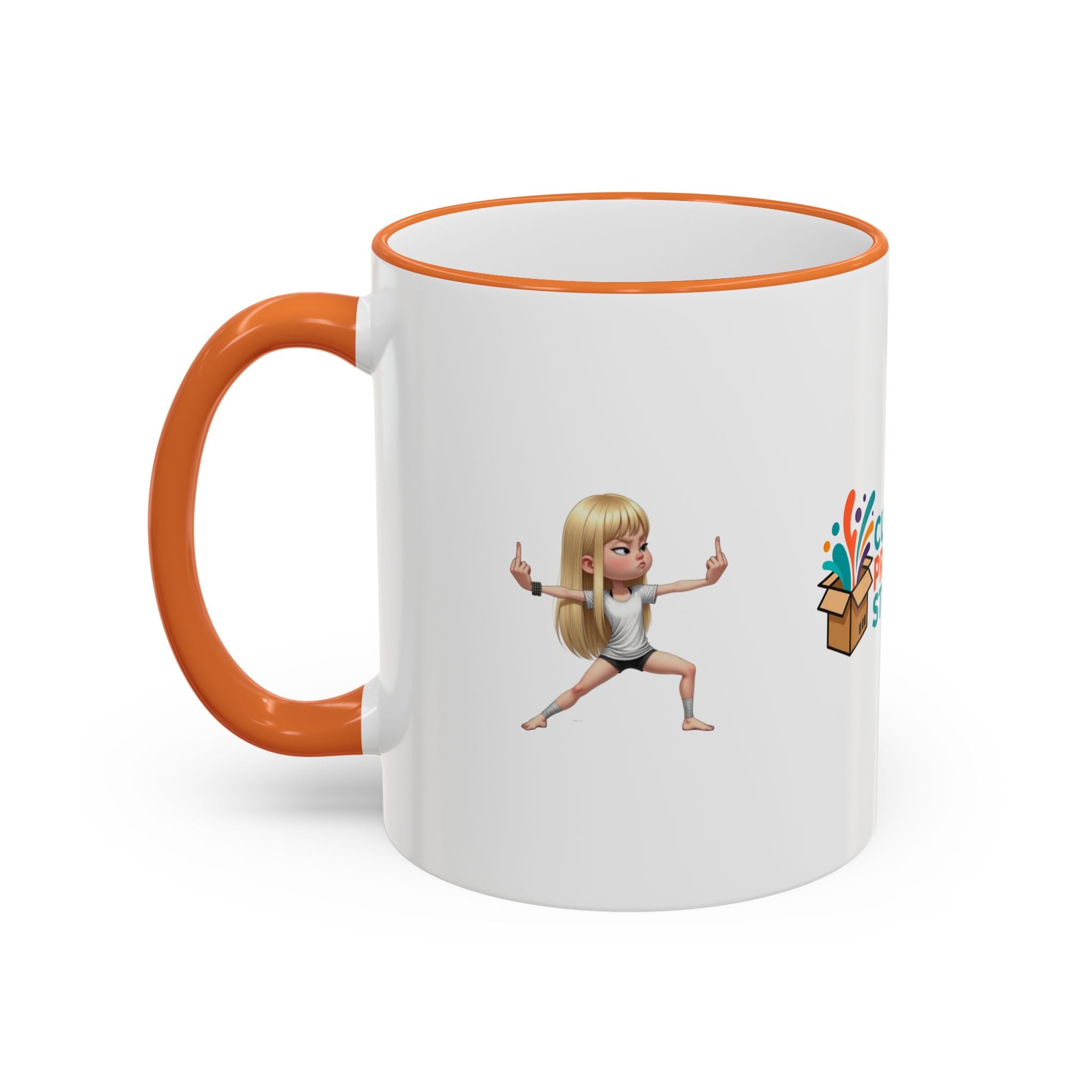 Custom Printed Accent Rim & Handle Mug — Personalized Logo Coffee Cup (11oz, 15oz)