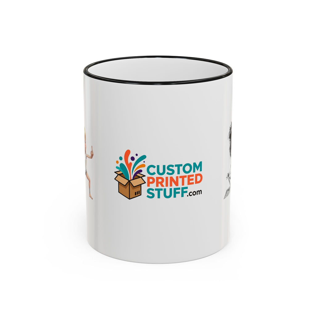 Custom Printed Accent Rim & Handle Mug — Personalized Logo Coffee Cup (11oz, 15oz)