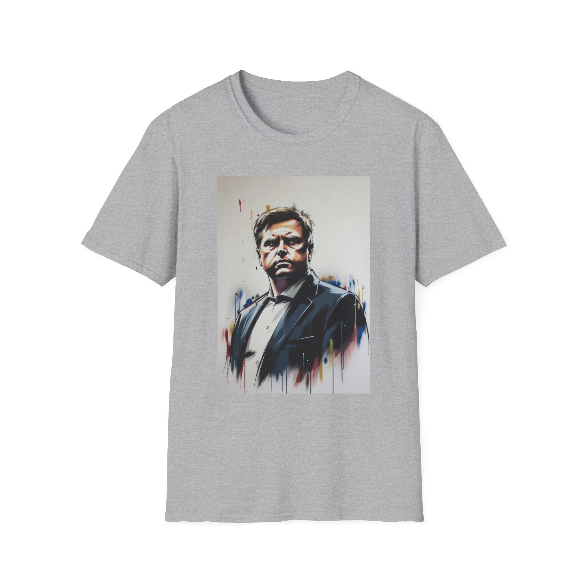 Portrait Artsy JD T-Shirt — Stylized Gentleman's Painted Face Graphic Tee