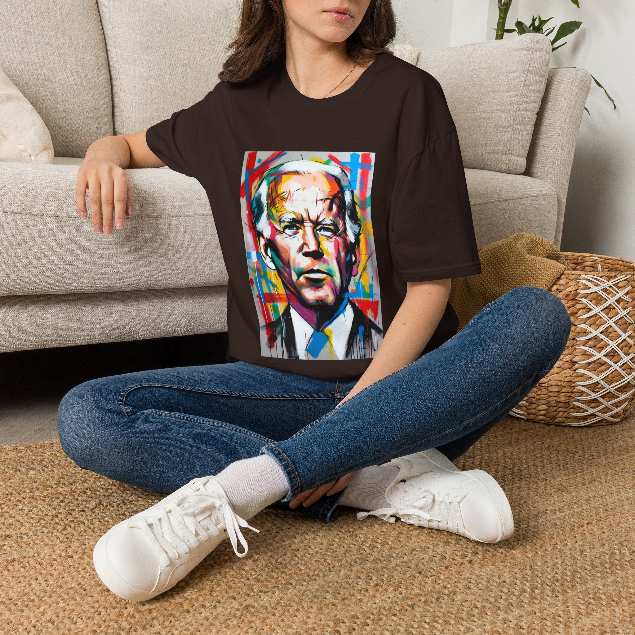 Artsy Biden Portrait T‑Shirt — Colorful Pop Art President Tee