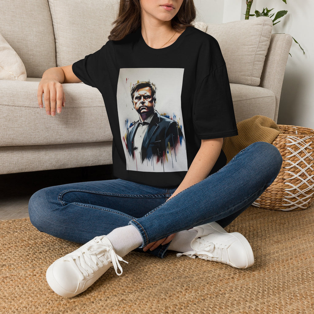 Portrait Artsy JD T-Shirt — Stylized Gentleman's Painted Face Graphic Tee