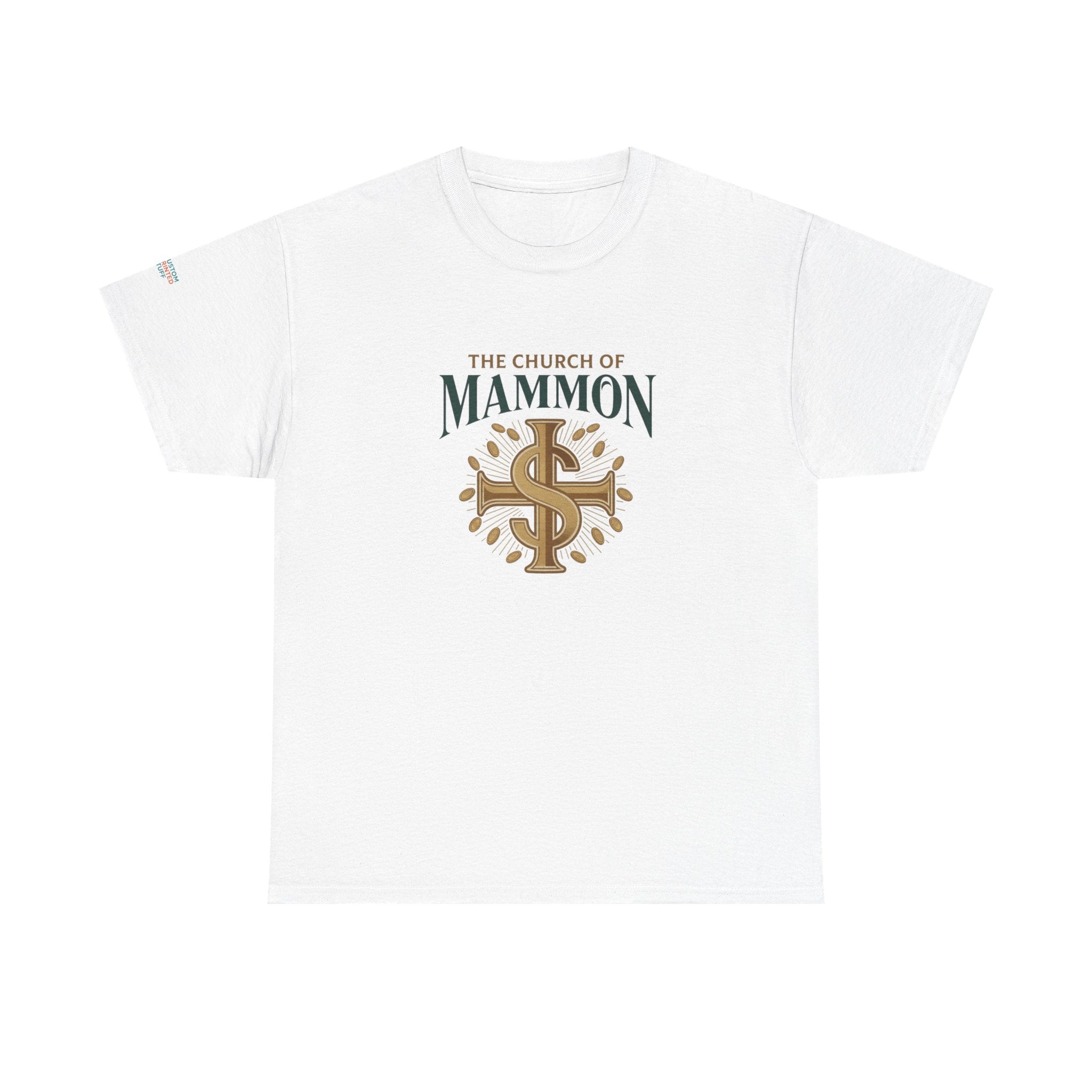 The Church of Mammon Graphic Tee – Vintage Dollar Sign Christian Satire Shirt