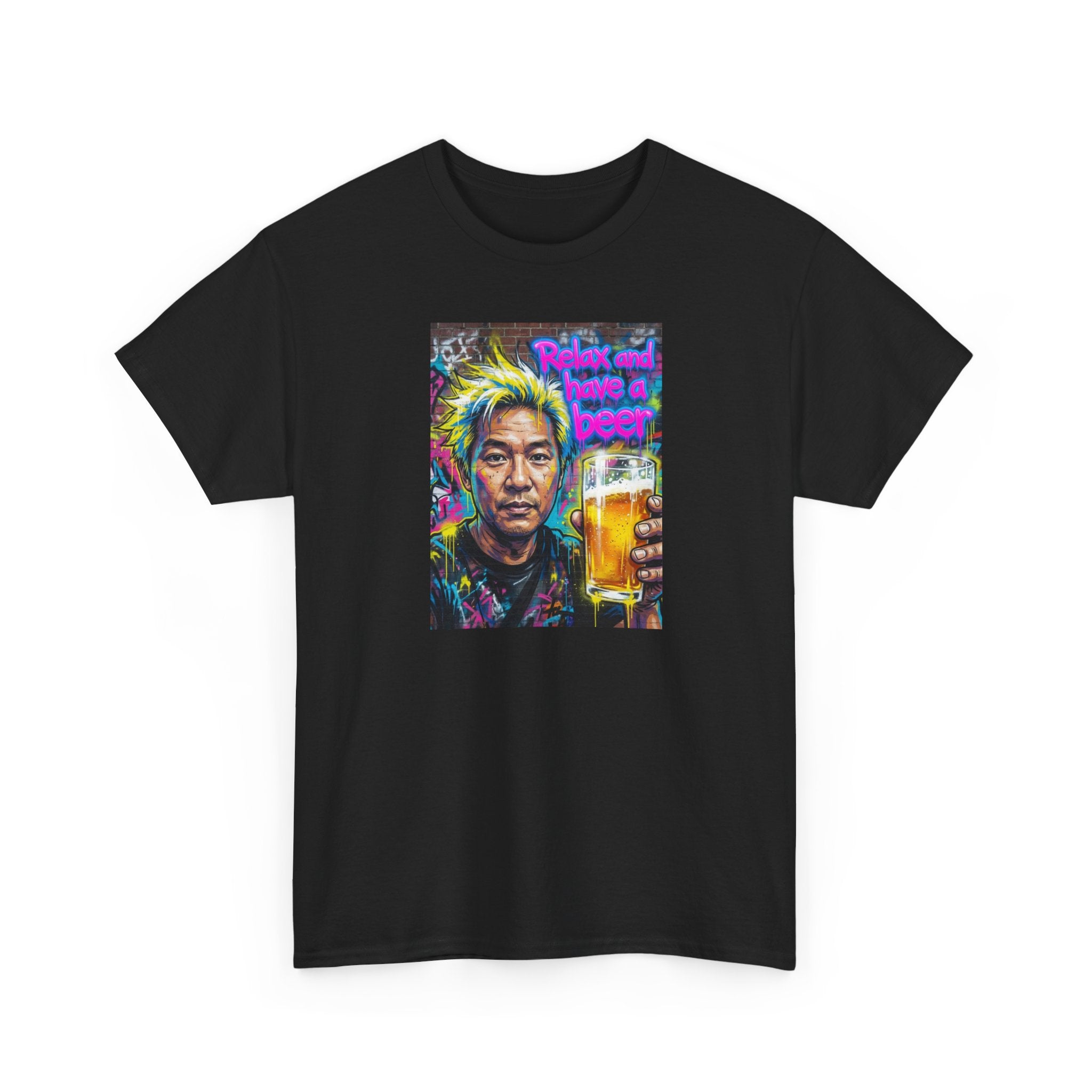 Colorful Portrait Tee — "Where's My Beer?" Graphic T-Shirt