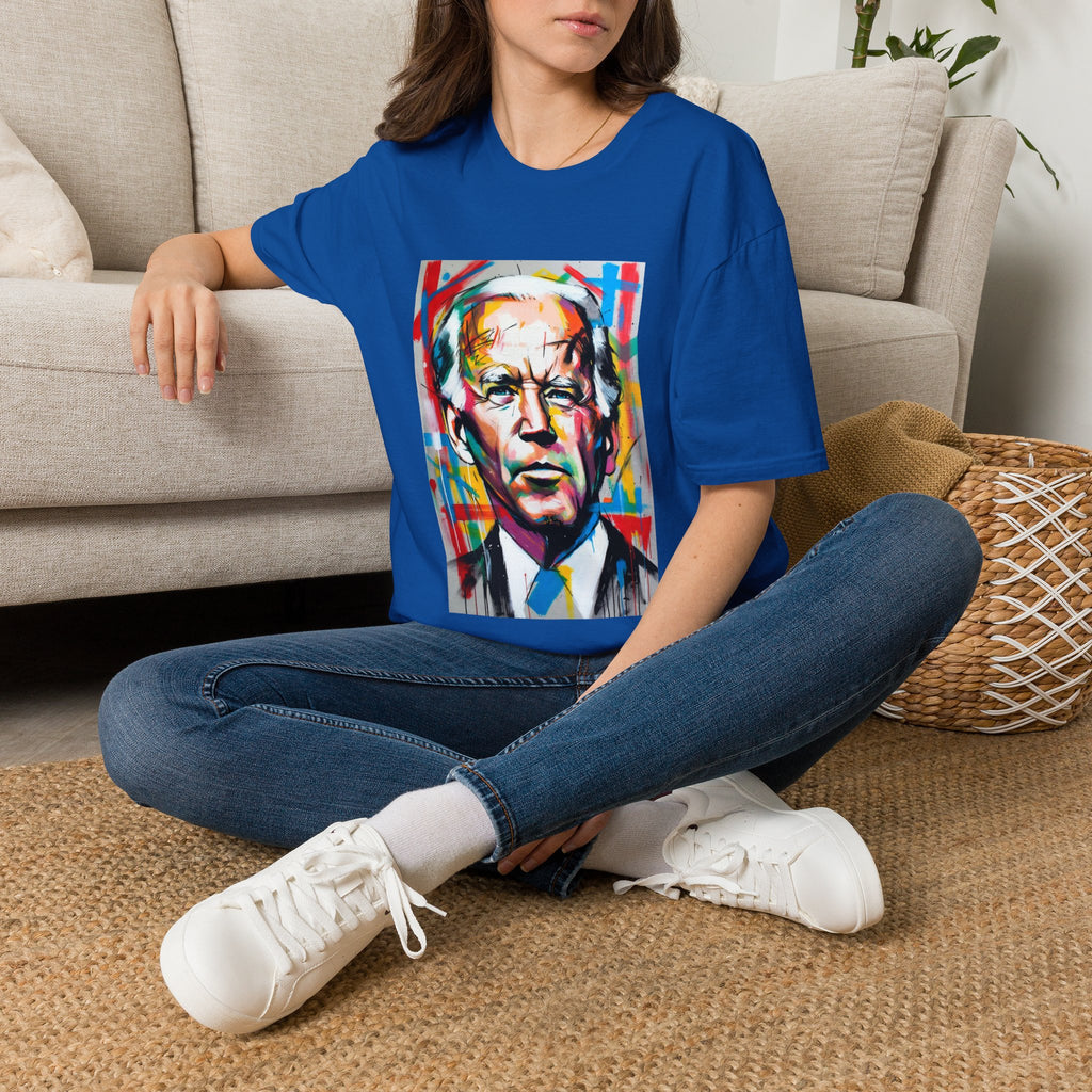 Artsy Biden Portrait T‑Shirt — Colorful Pop Art President Tee