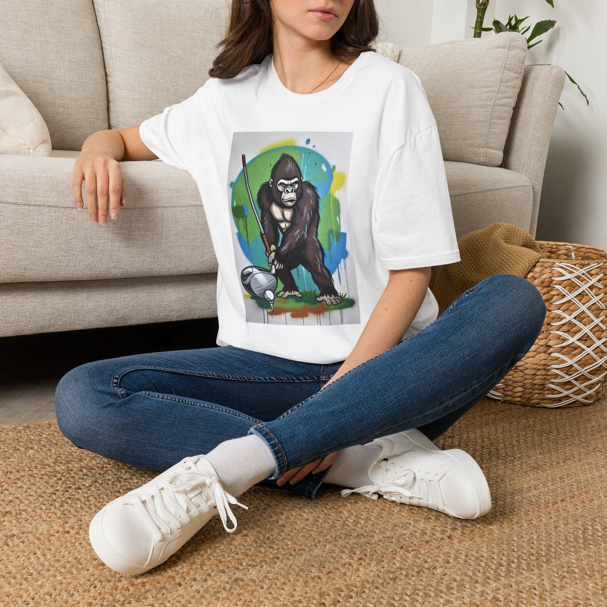 Gorilla Golfer Graphic T-Shirt — Funny Golf Ape Design