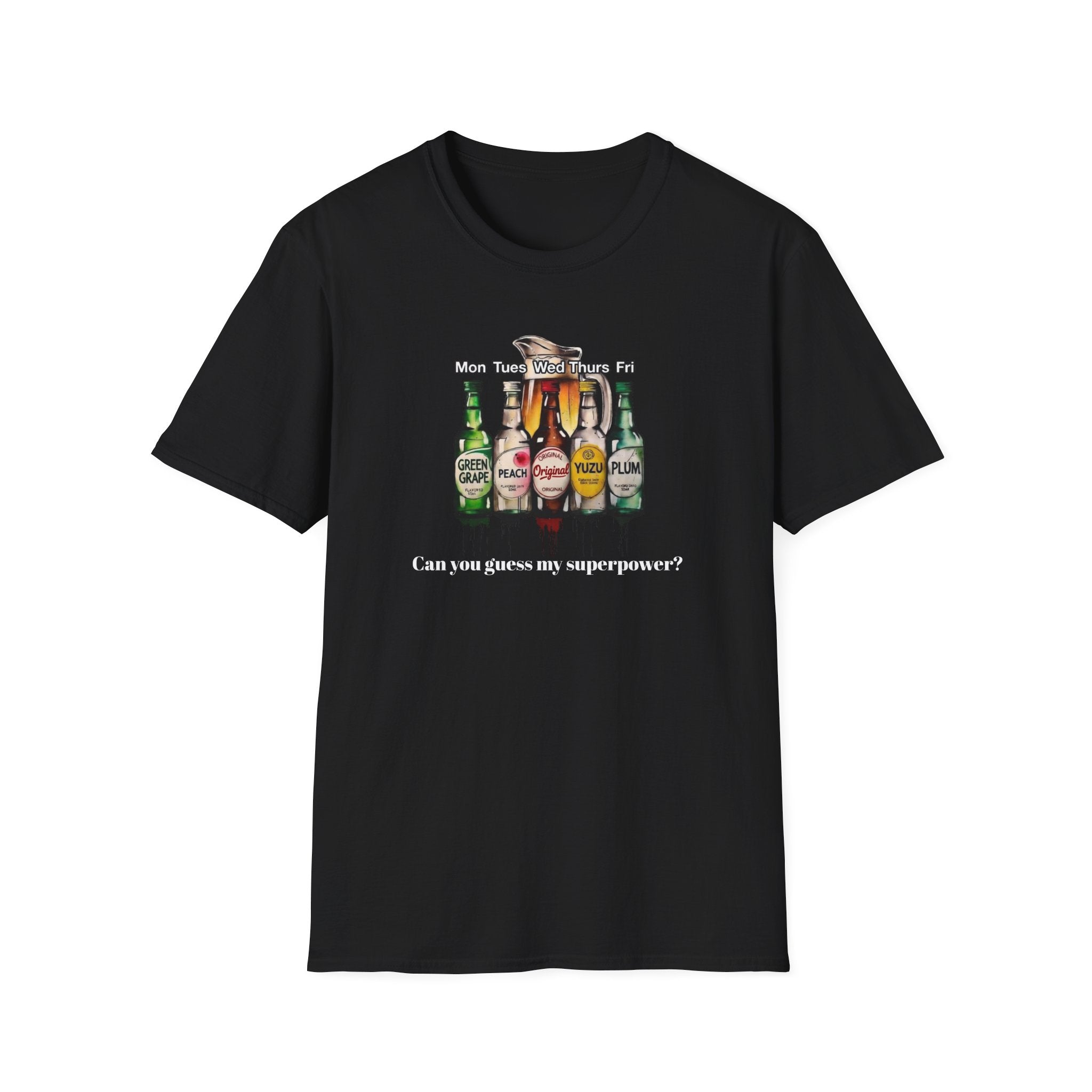 T-Shirt — Soju Bottle Lineup Graphic Tee (Beer Labels)