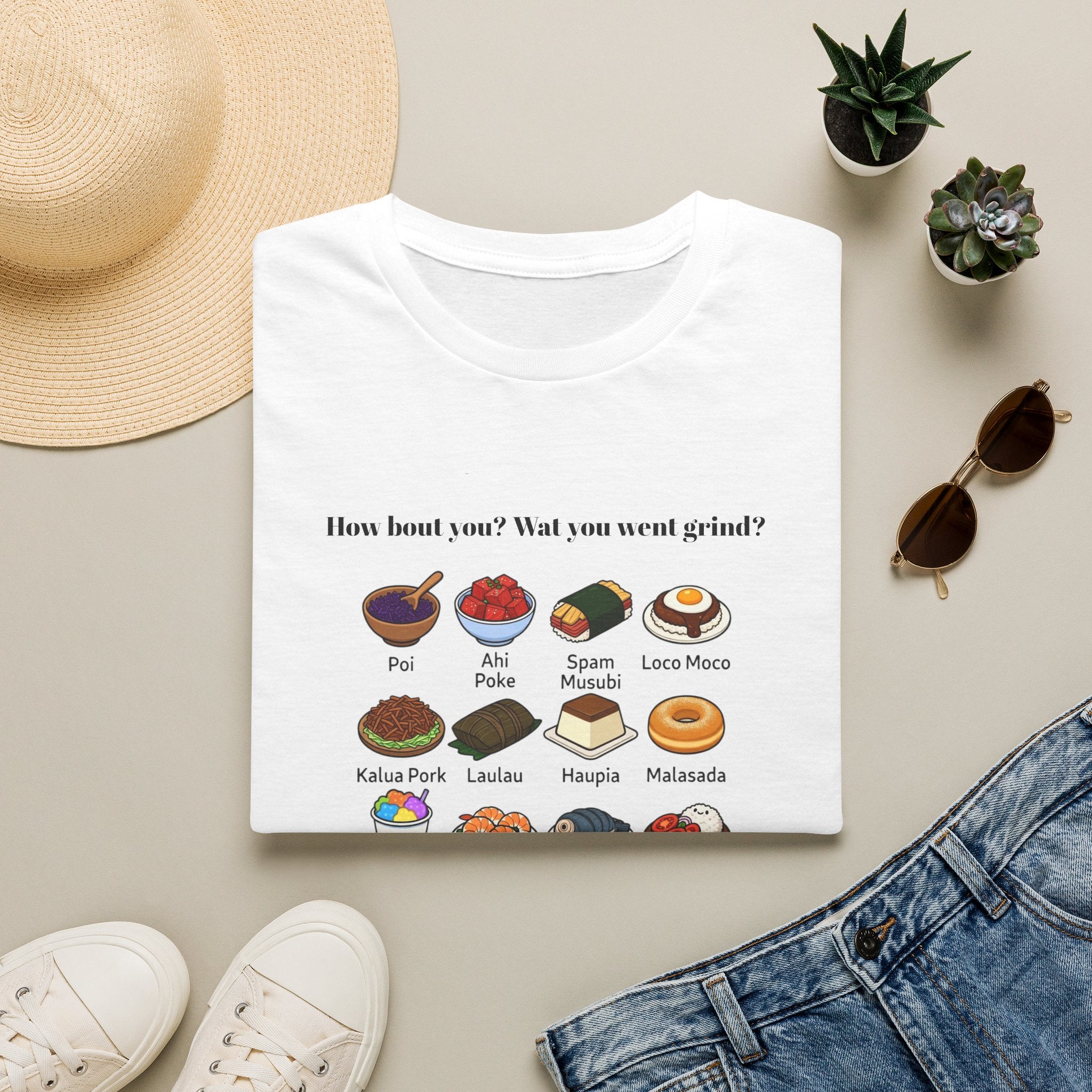 Hawaiian Plate T-Shirt – Loco Moco, Ahi Poke & Spam Musubi Graphic Tee