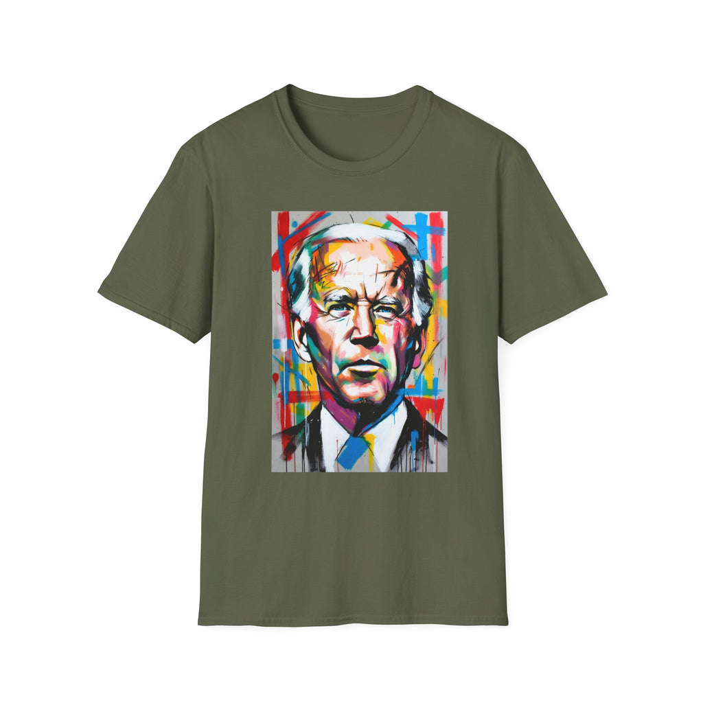 Artsy Biden Portrait T‑Shirt — Colorful Pop Art President Tee