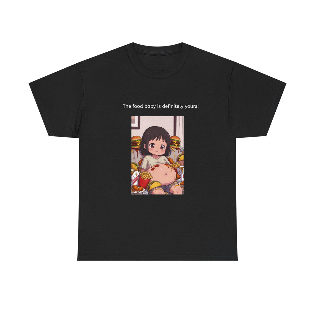 Anime Snack Girl T-Shirt — “The food baby is definitely yours” Cute Kawaii Graphic Tee