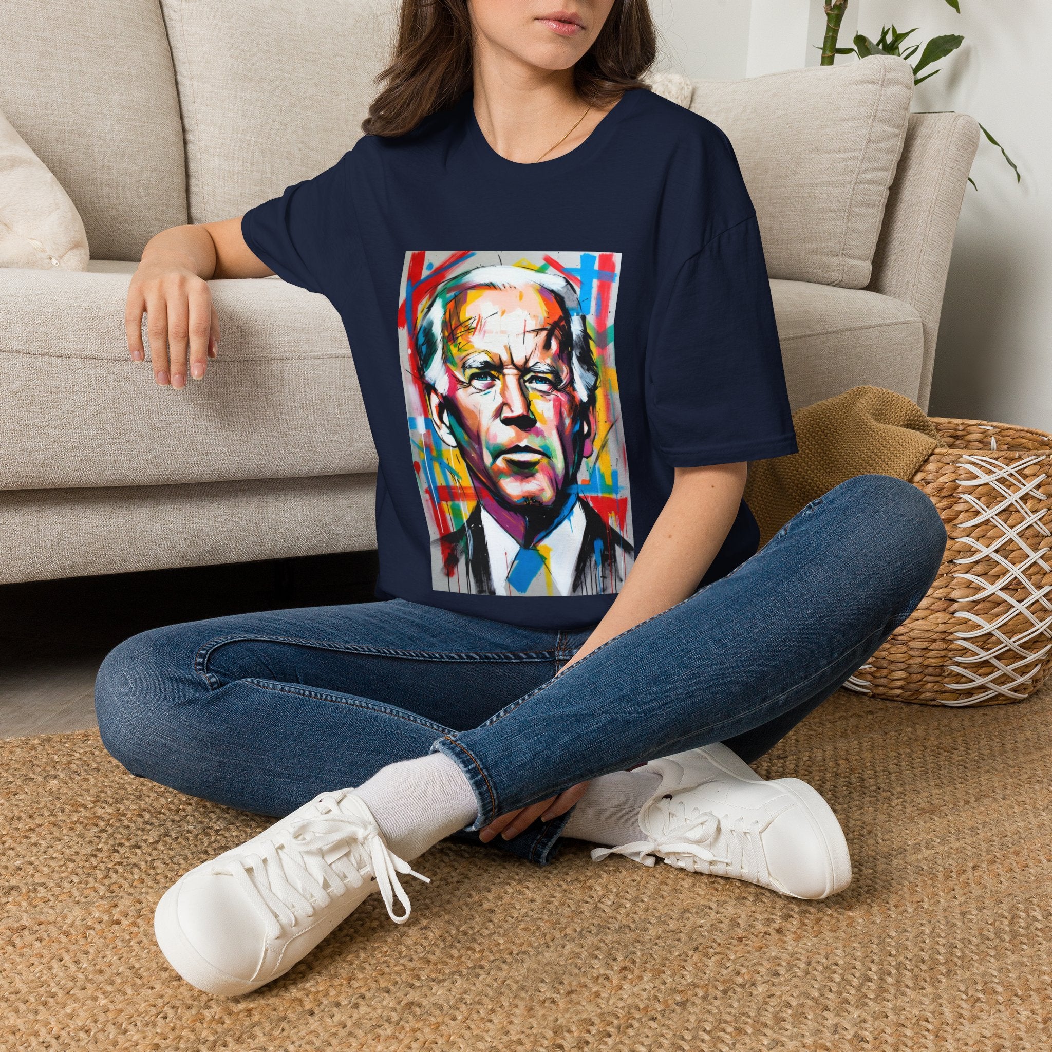 Artsy Biden Portrait T‑Shirt — Colorful Pop Art President Tee