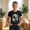 Female Golfer Swinging Golf Club T-Shirt | Golf Art Tee
