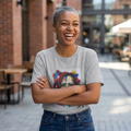 Abstract Artsy Kamala Portrait T-Shirt — Colorful Spray Paint Face Art Tee