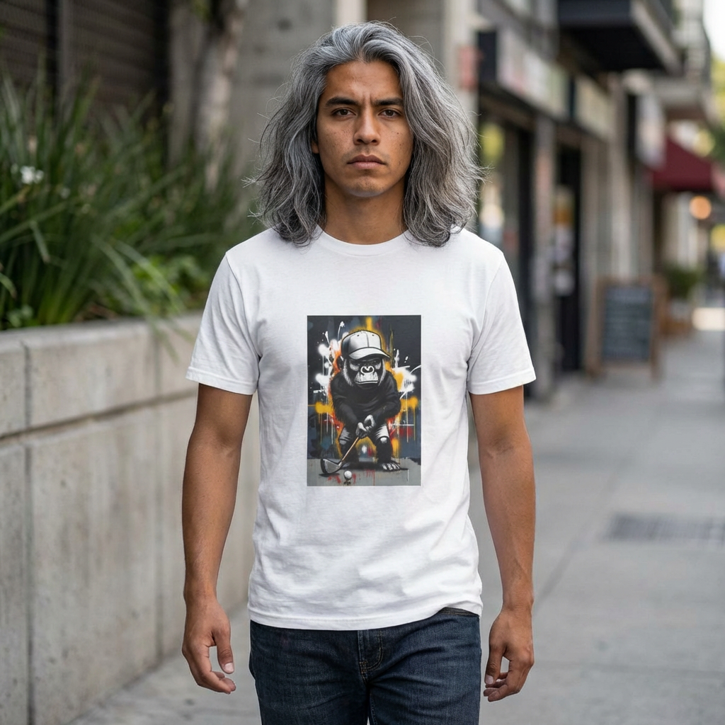 Golf Gorilla Graphic T-Shirt — Urban Street Art Tee