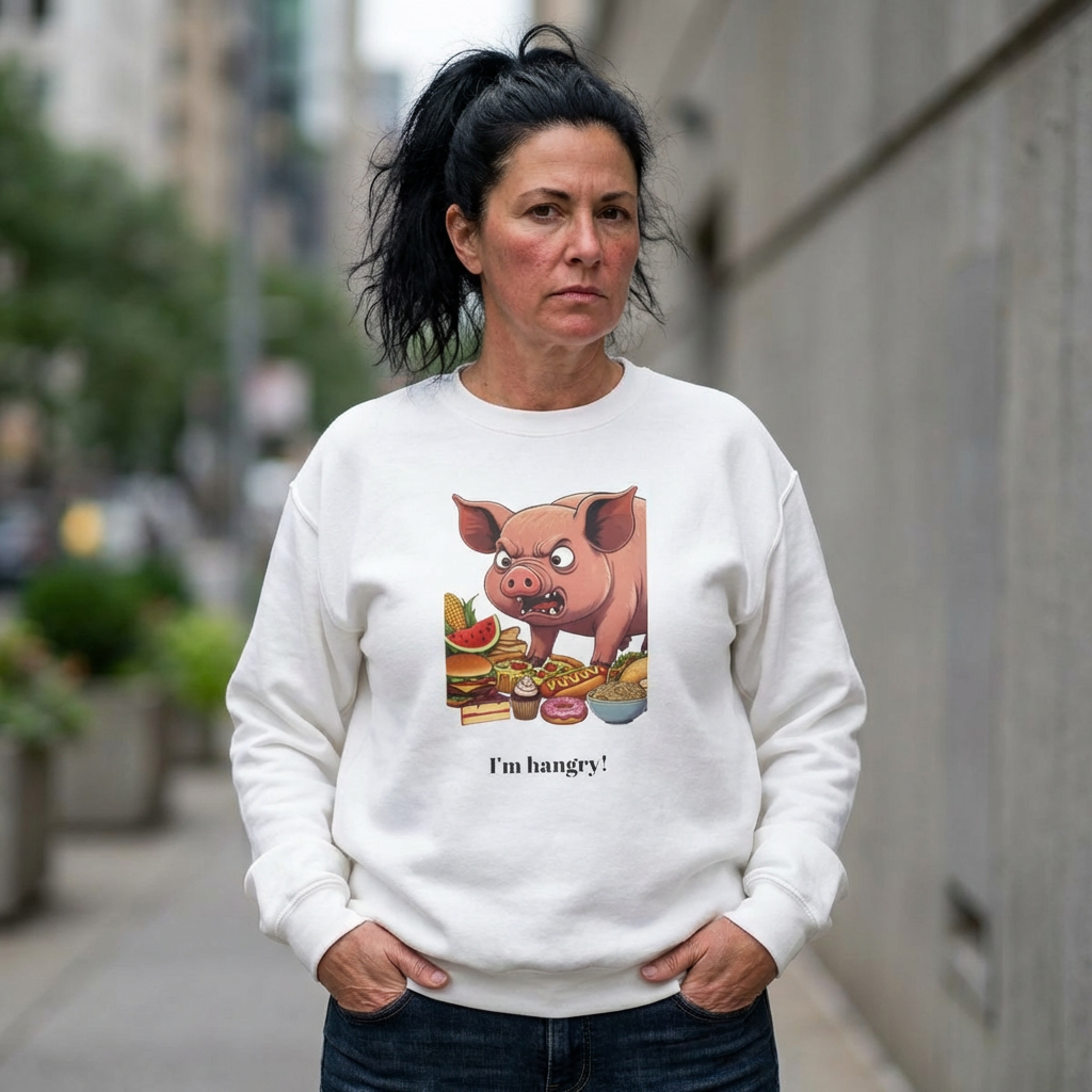 Pig Eating Snacks Crewneck Sweatshirt