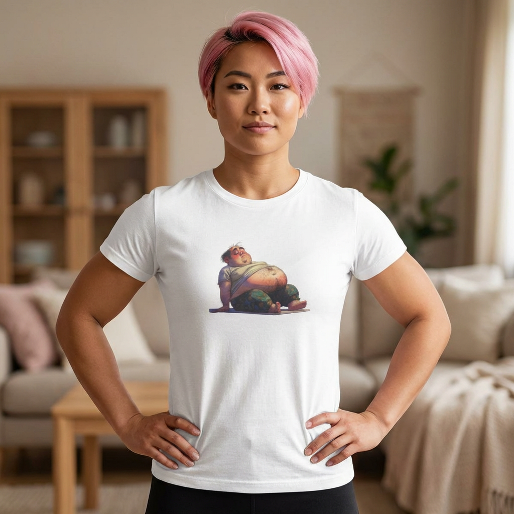 T-Shirt — Yoga Cartoon Belly Graphic Tee