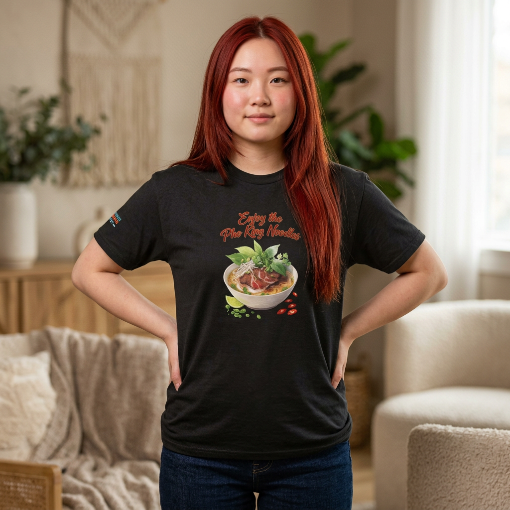 Pho Bowl T-Shirt — "Enjoy Your Pho King Noodles" Graphic Tee