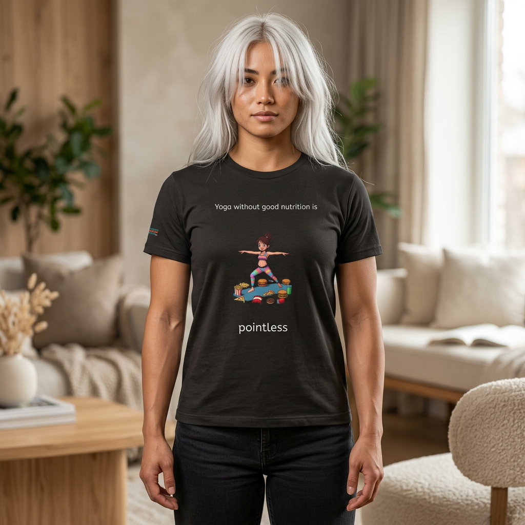 Yoga Girl Tee — Colorful Warrior II Pose Shirt for Women & Girls