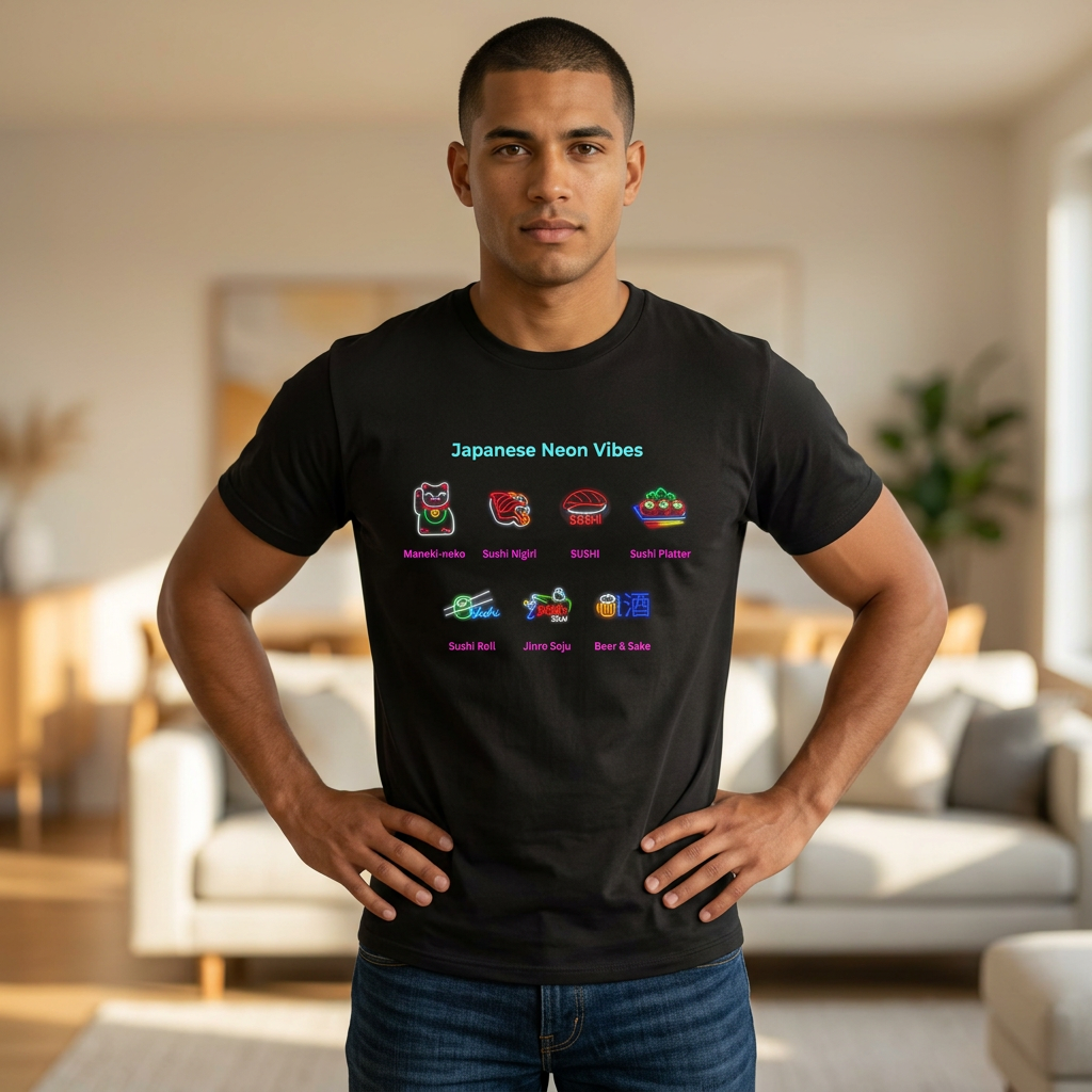 Cute Kawaii Snack Icons T-Shirt — Pastel Japanese Food Graphic Tee