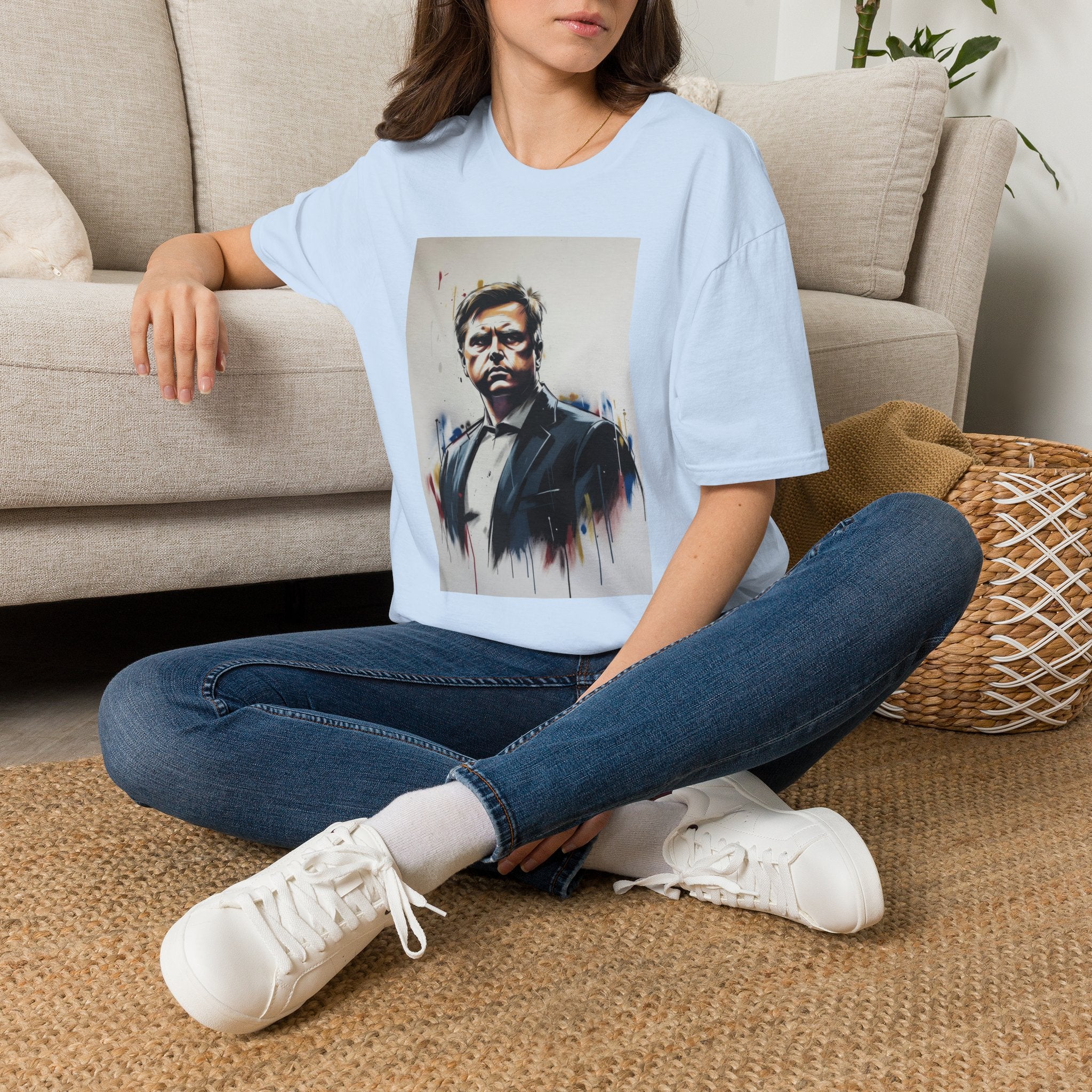Portrait Artsy JD T-Shirt — Stylized Gentleman's Painted Face Graphic Tee