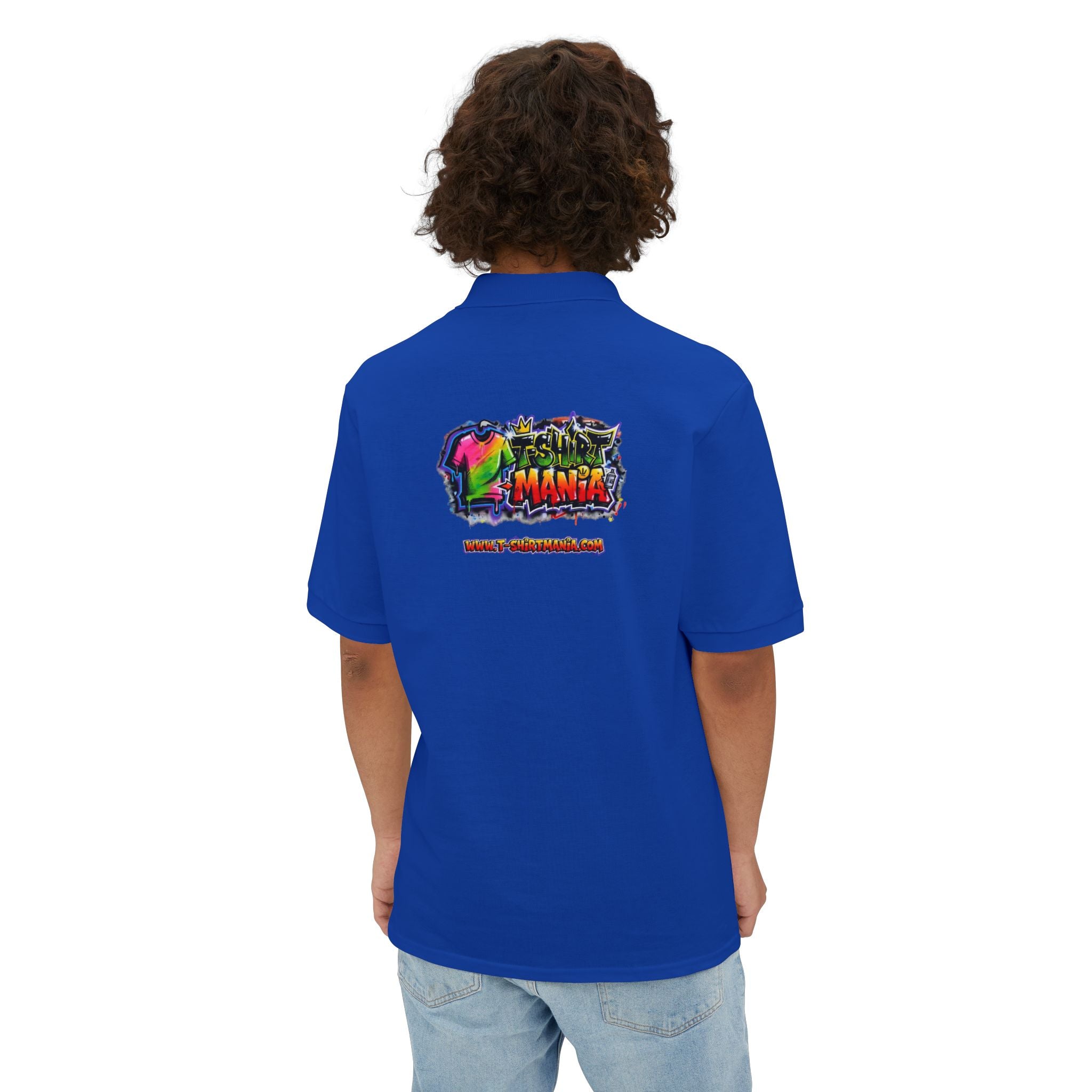 Men's Polo — Colorful Graffiti 'MANIA' Logo Performance Shirt