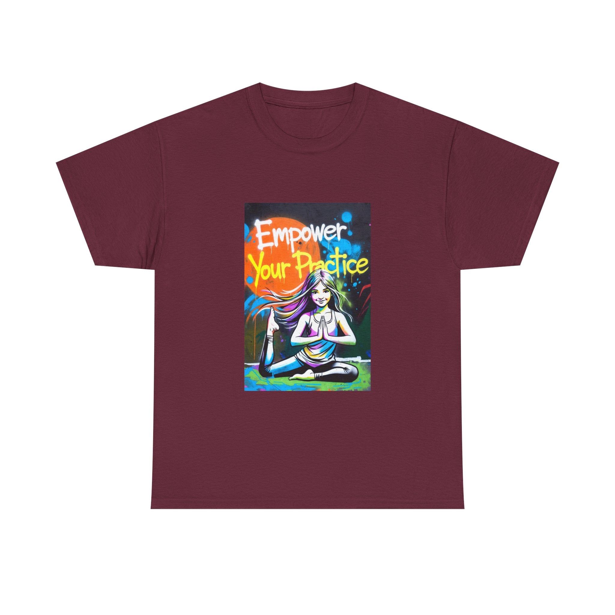 Empower Your Practice yoga pose illustration T-Shirt | meditation graphic tee
