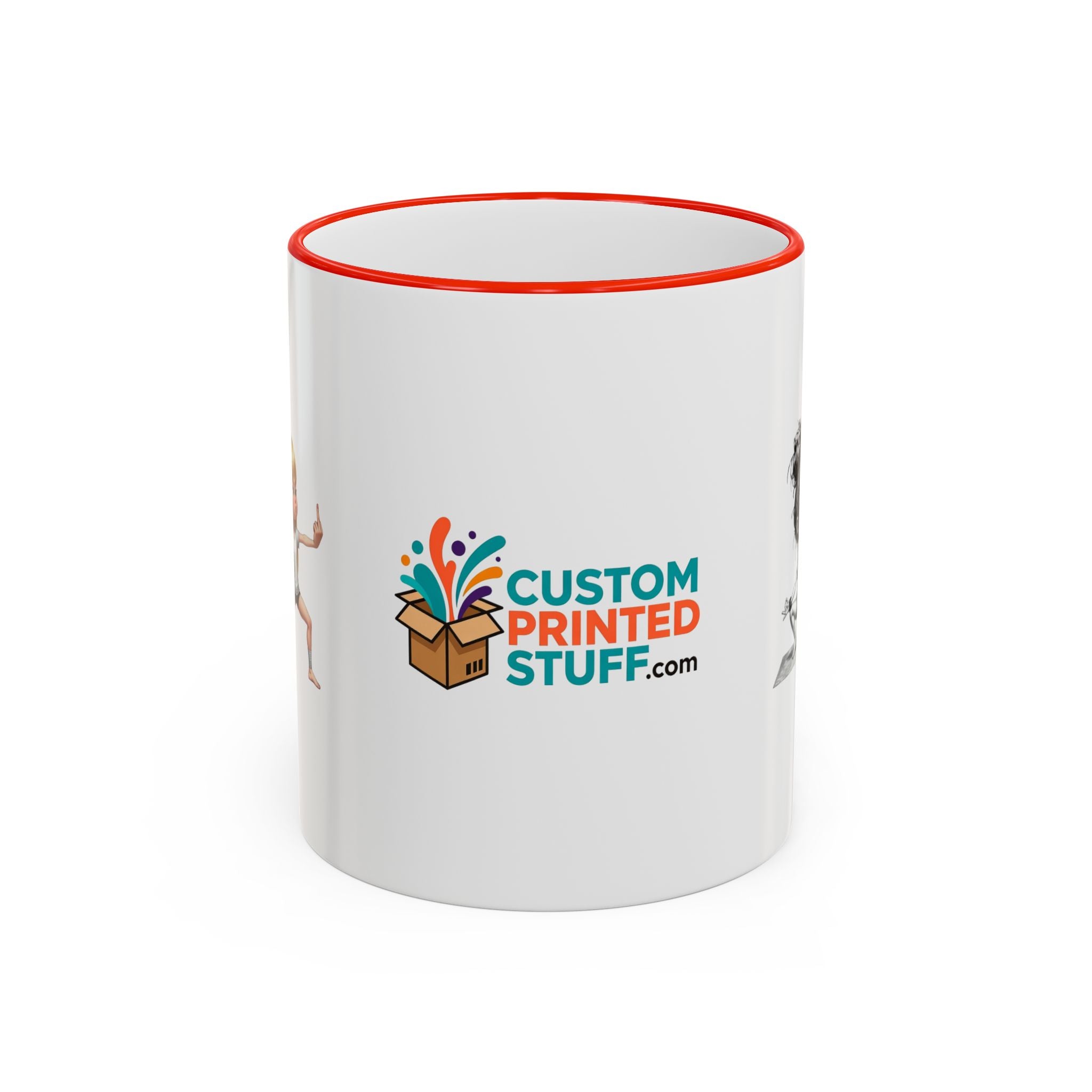 Custom Printed Accent Rim & Handle Mug — Personalized Logo Coffee Cup (11oz, 15oz)