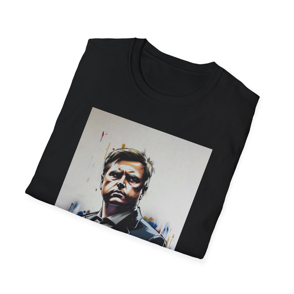 Portrait Artsy JD T-Shirt — Stylized Gentleman's Painted Face Graphic Tee