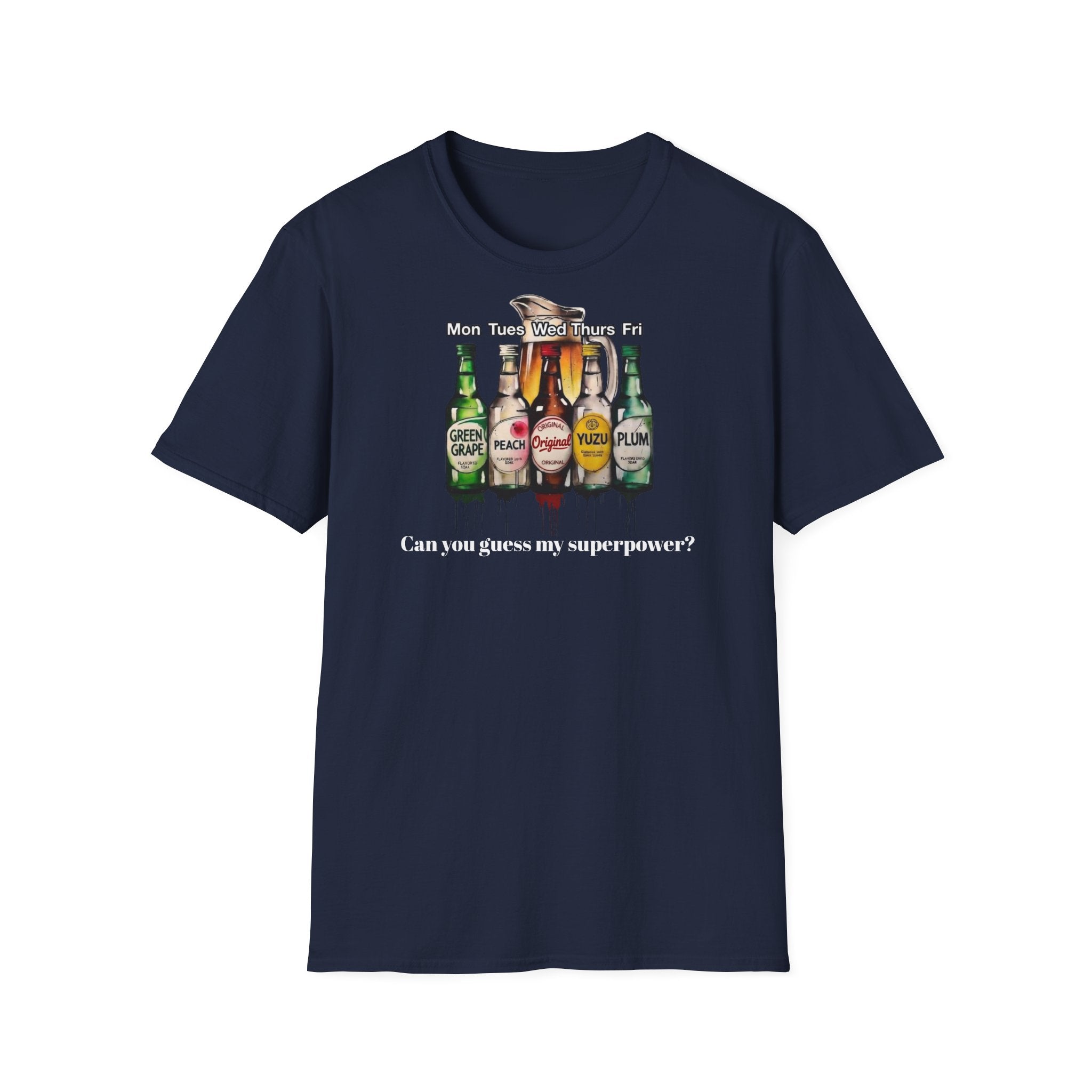 T-Shirt — Soju Bottle Lineup Graphic Tee (Beer Labels)