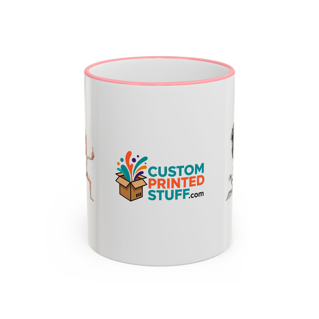 Custom Printed Accent Rim & Handle Mug — Personalized Logo Coffee Cup (11oz, 15oz)
