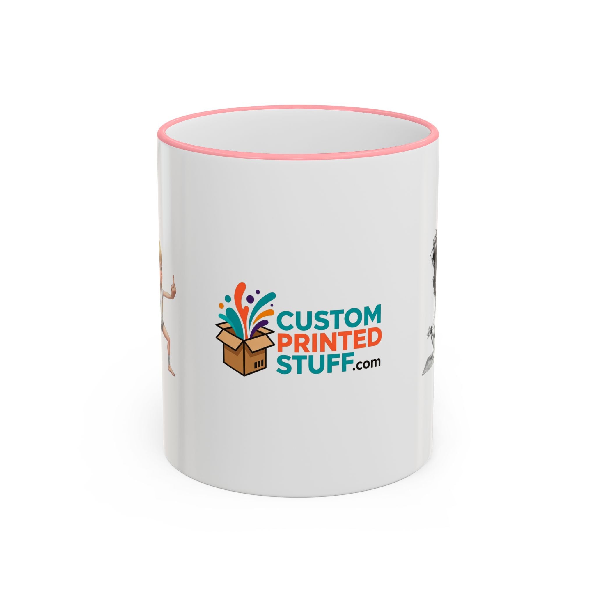 Custom Printed Accent Rim & Handle Mug — Personalized Logo Coffee Cup (11oz, 15oz)
