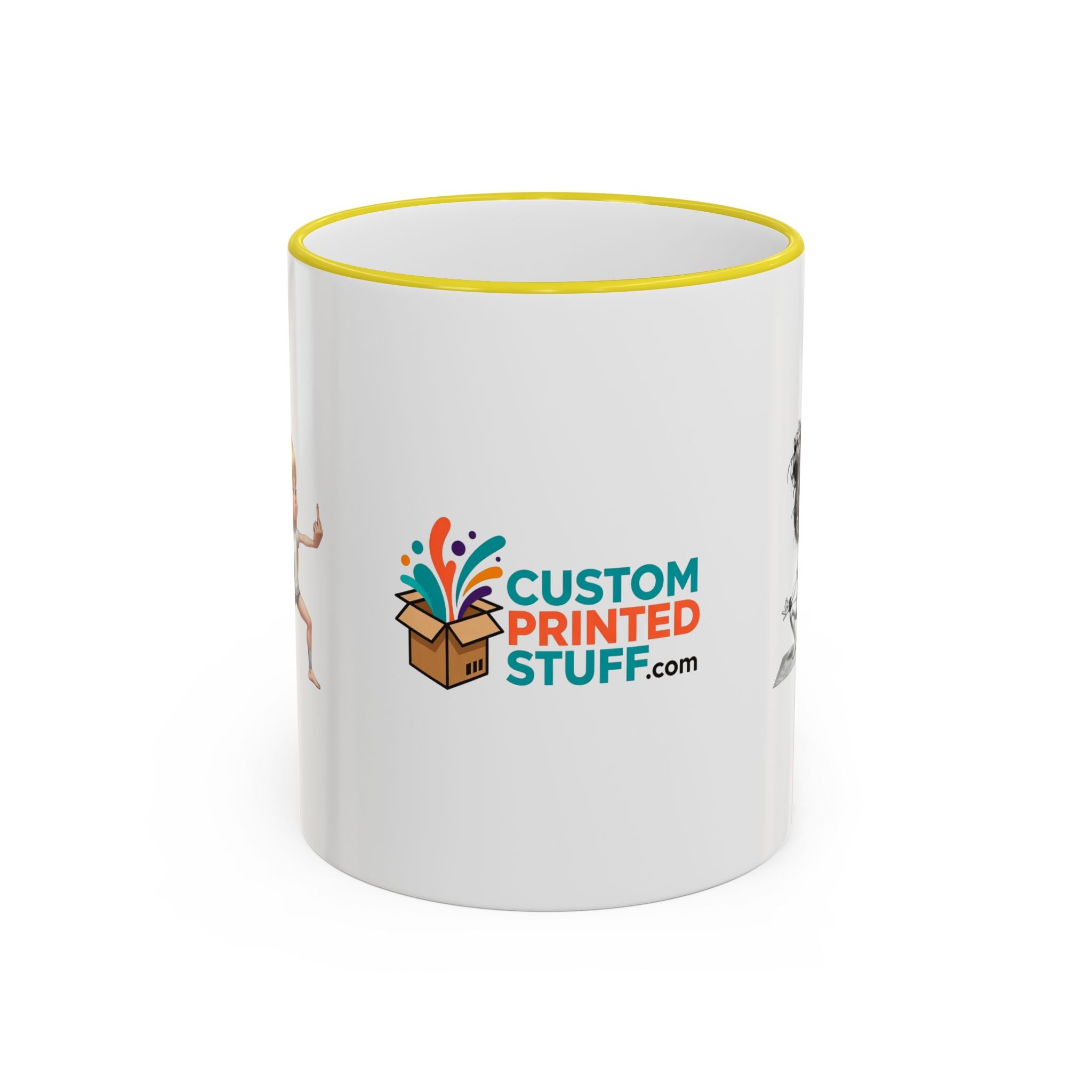Custom Printed Accent Rim & Handle Mug — Personalized Logo Coffee Cup (11oz, 15oz)