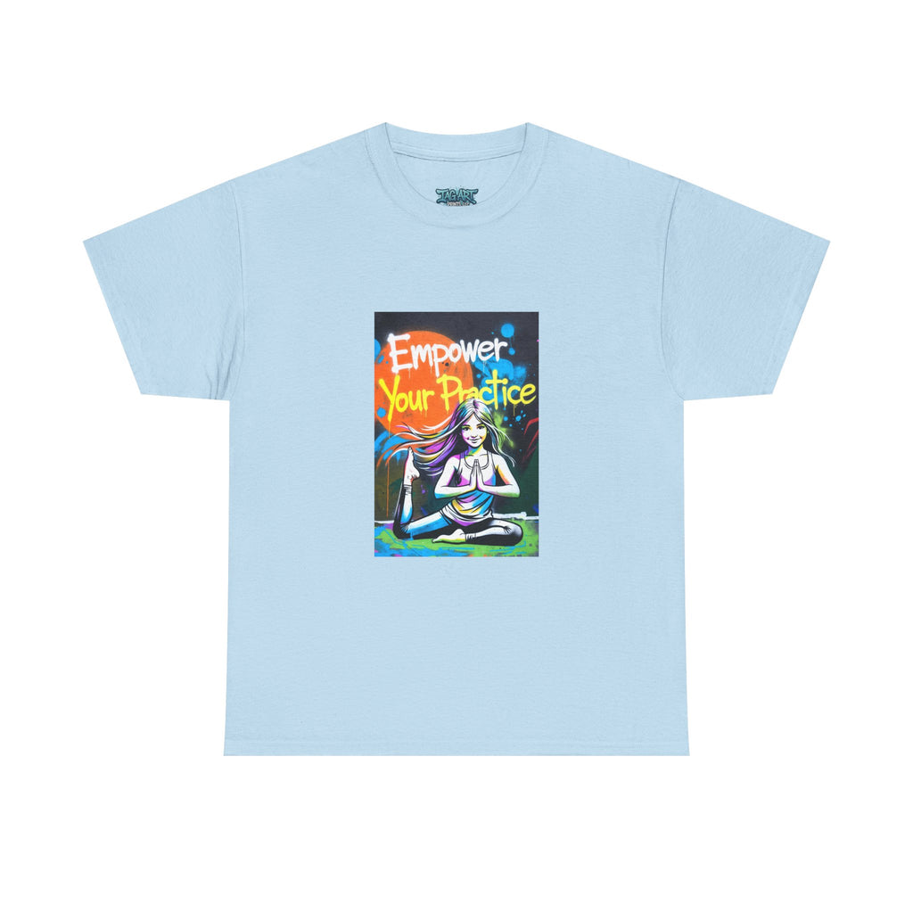 Empower Your Practice yoga pose illustration T-Shirt | meditation graphic tee
