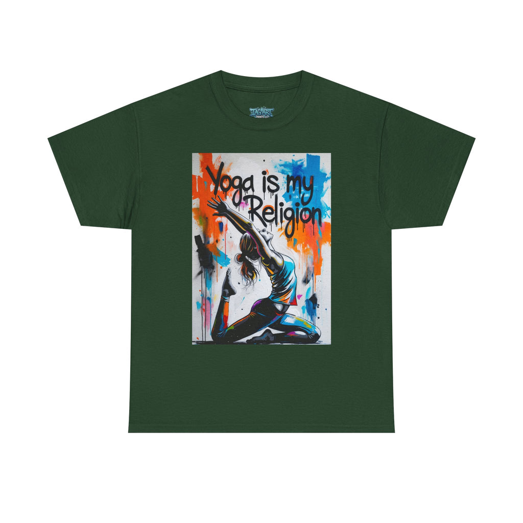 Yoga Is My Religion T-Shirt | Yoga Pose Graphic Tee, Meditation Apparel