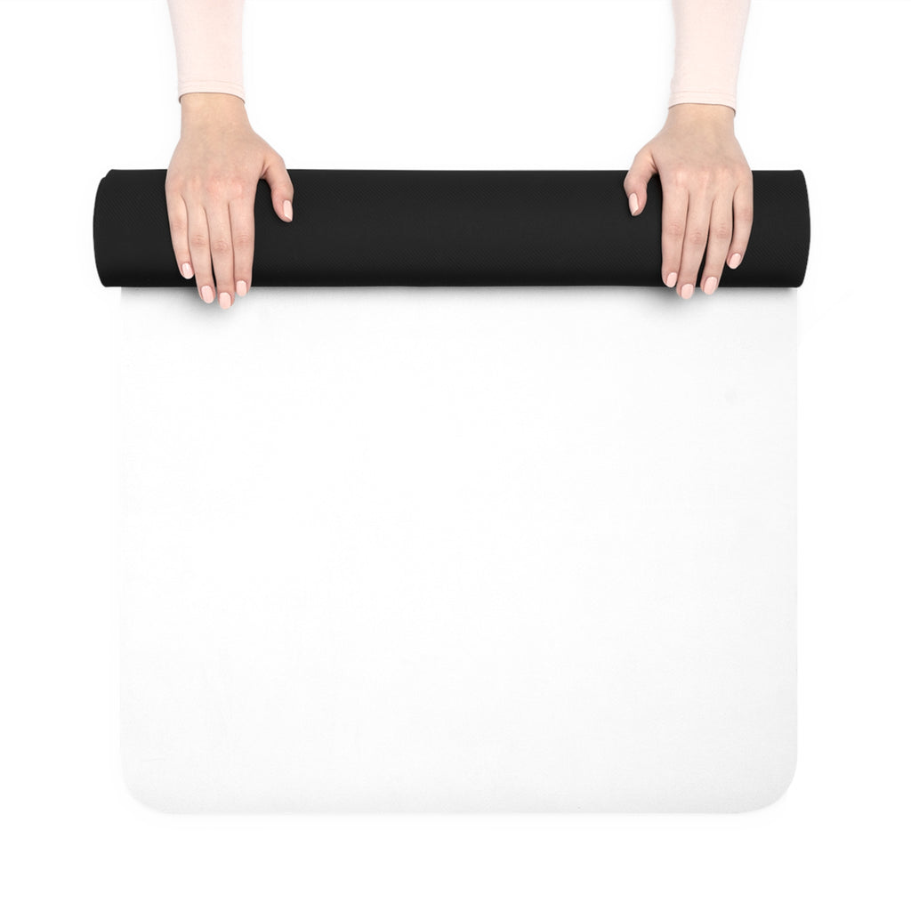 Dog Lover Rubber Yoga Mat — "Be the person your dog thinks you are" Watercolor Design