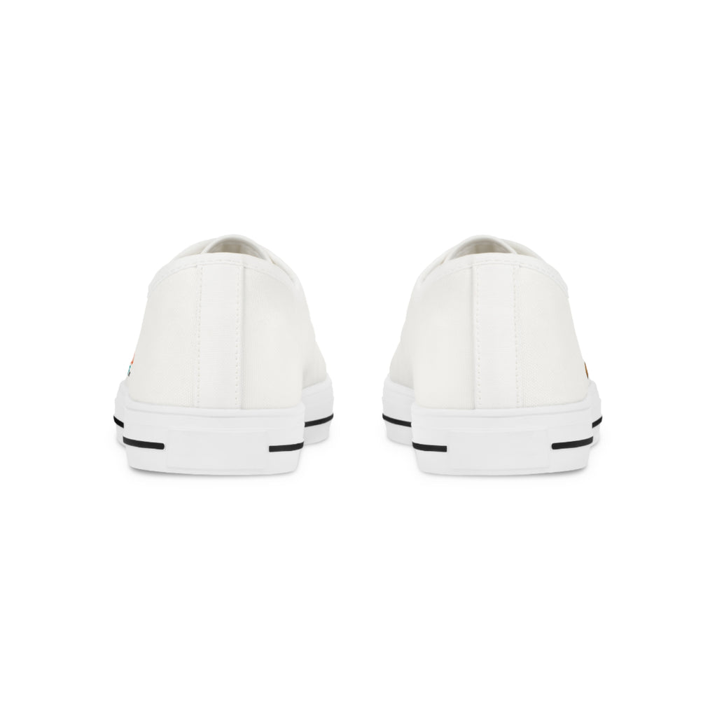 Custom Logo Low Top Sneakers — Men’s White Canvas Personalized Shoes