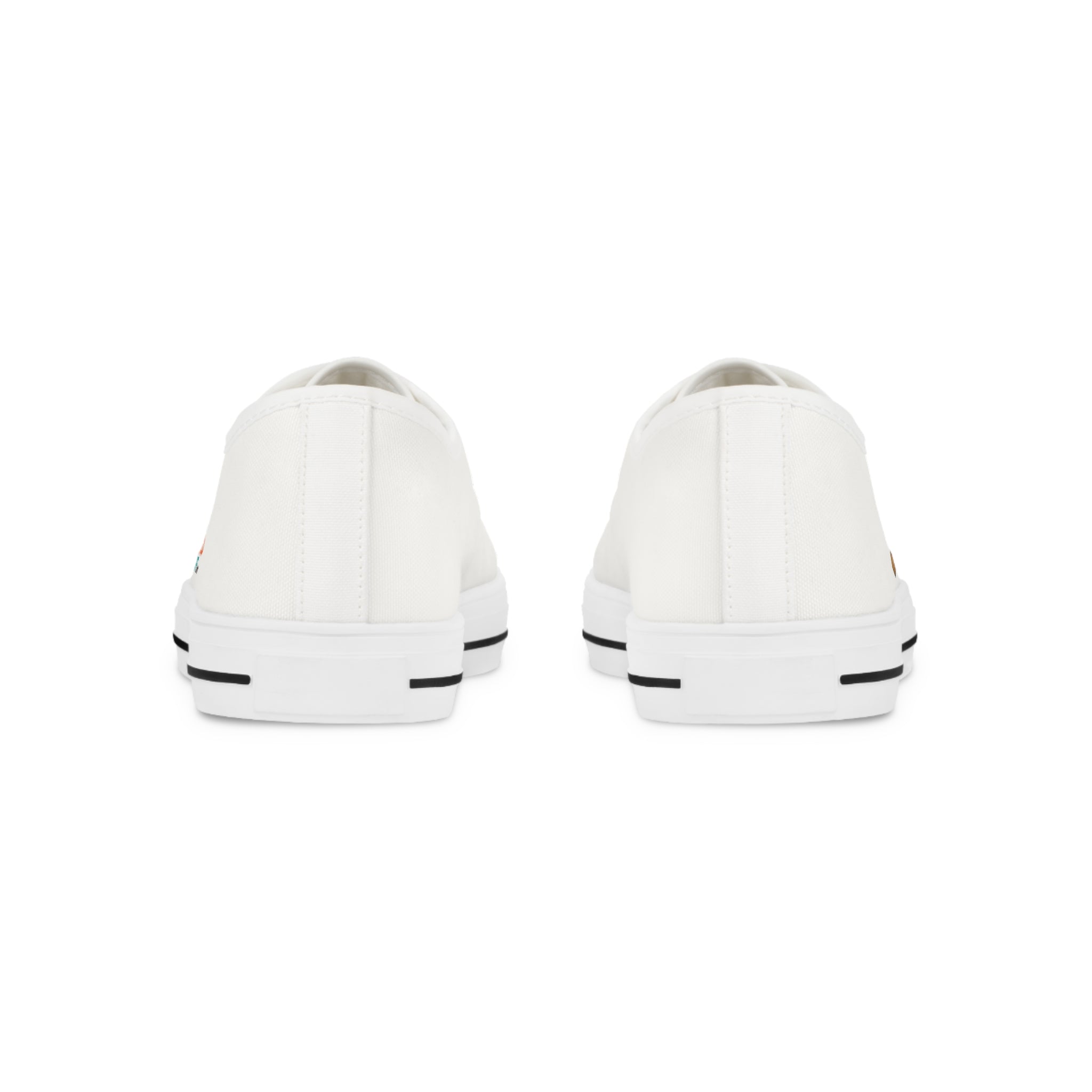 Custom Logo Low Top Sneakers — Men’s White Canvas Personalized Shoes