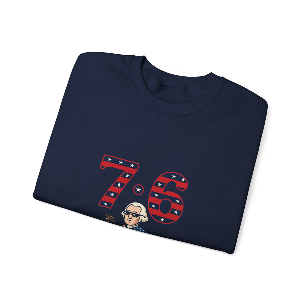 1776 Meme Nostalgia Crewneck Sweatshirt | patriotic vintage numbers