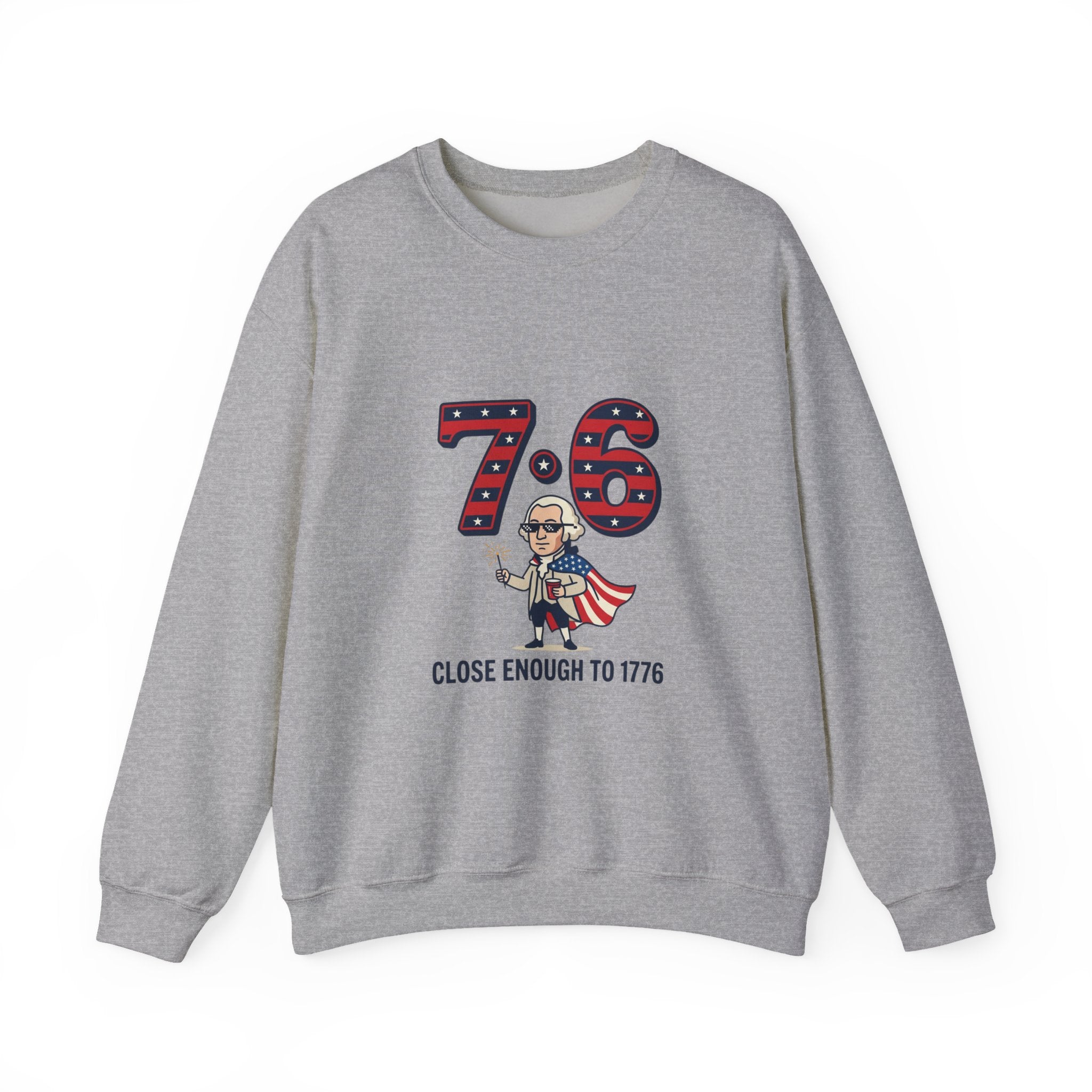 1776 Meme Nostalgia Crewneck Sweatshirt | patriotic vintage numbers