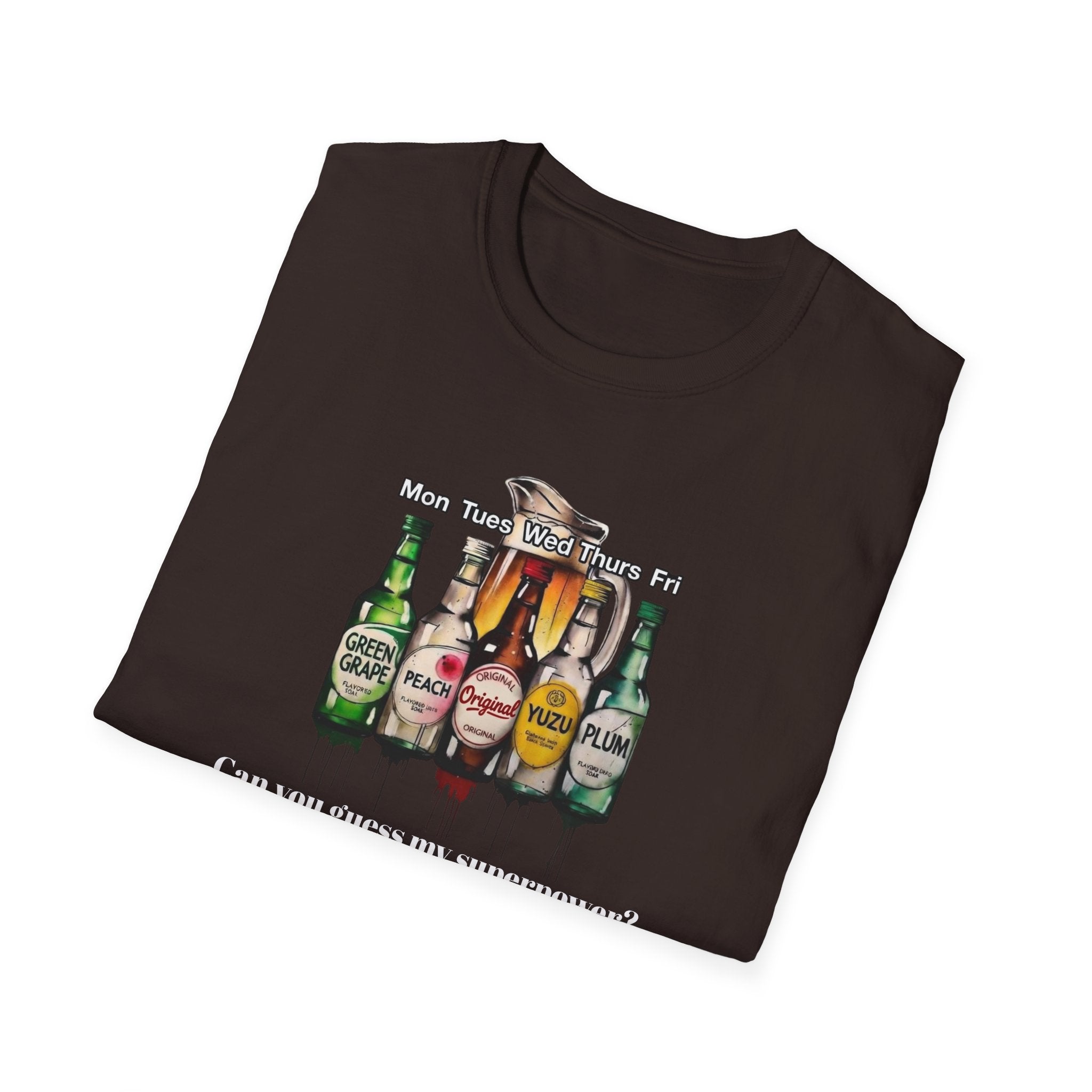T-Shirt — Soju Bottle Lineup Graphic Tee (Beer Labels)