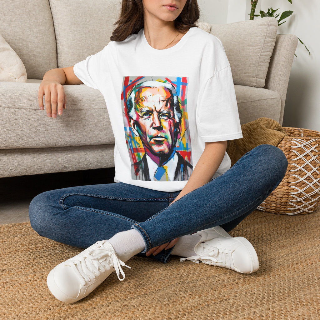Artsy Biden Portrait T‑Shirt — Colorful Pop Art President Tee